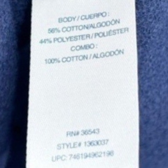 IZOD Womens Peacoat Blue Plaid NWT Layered Look Side Tie Sweatshirt Size M - Picture 8 of 8